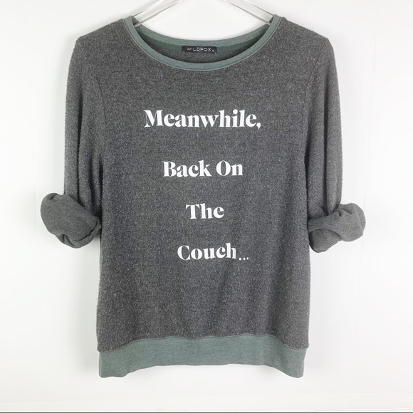 Wildfox Tops - Wildfox “Meanwhile Back On The Couch” Pull…